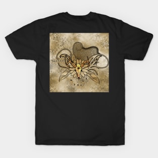 Skull with floral elements, doodle T-Shirt